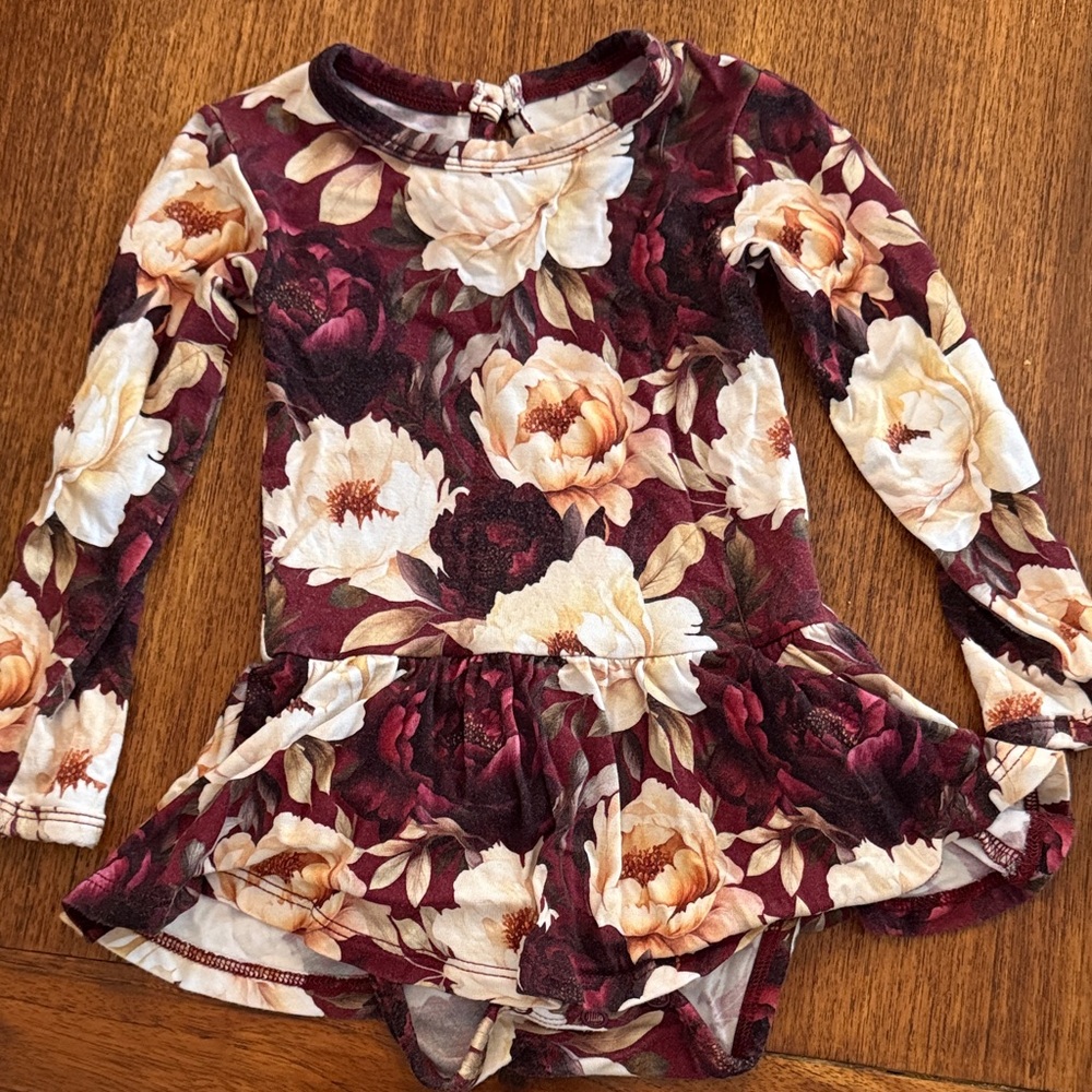 Floral Long Sleeve Kids One Piece